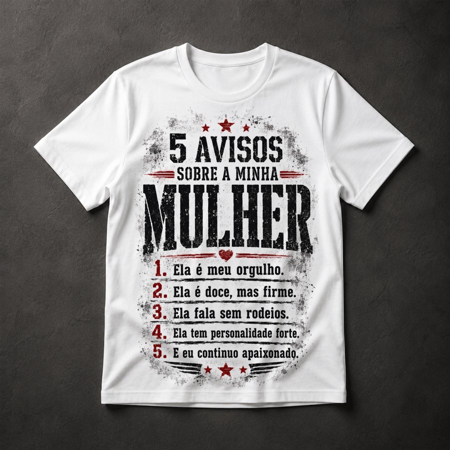 Camiseta 5 Avisos Mulher