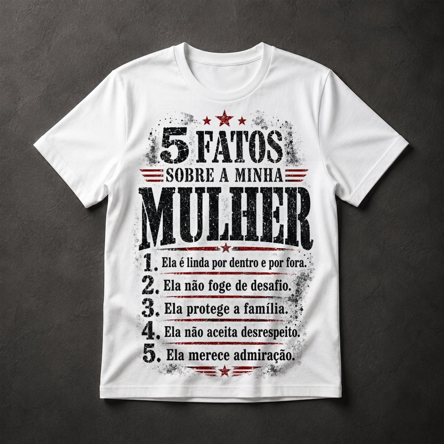 Camiseta 5 Fatos Mulher