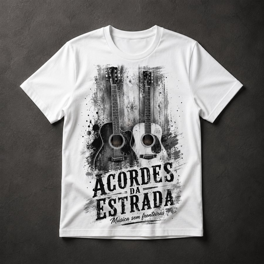 Camiseta música violão