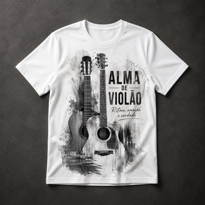 Camiseta música violão