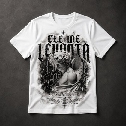 Camiseta fé cristã gótica