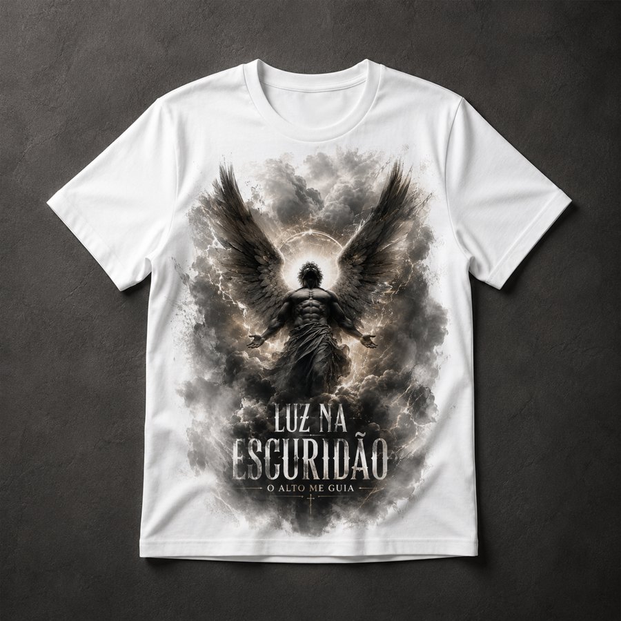 Camiseta Anjo Luz Escuridão