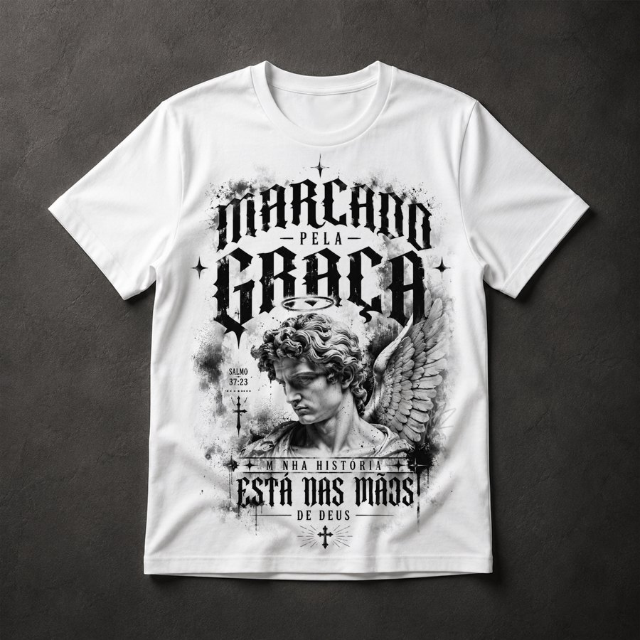 Camiseta Fé Cristã Gótica