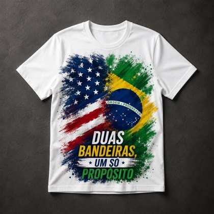 Camiseta Patriotismo Brasil EUA