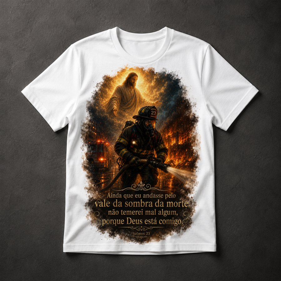 Camiseta Bombeiro e Deus