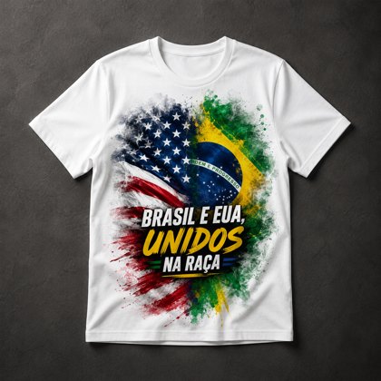 Camiseta Brasil EUA união