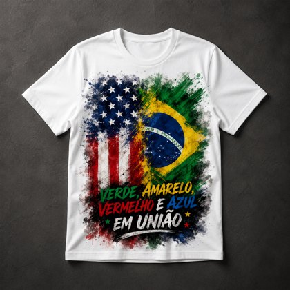 Camiseta Brasil EUA União