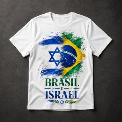 Camiseta Brasil e Israel