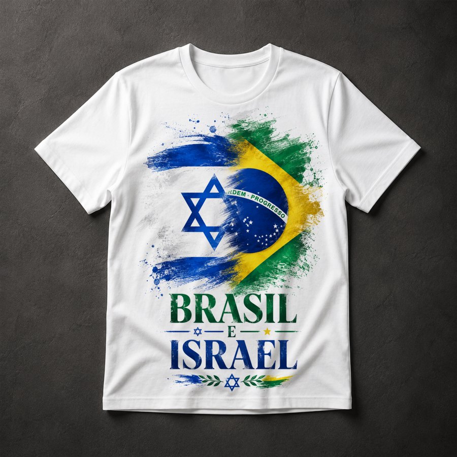 Camiseta Brasil e Israel