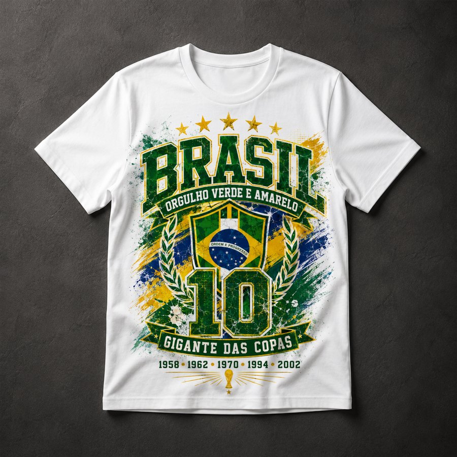 Camiseta Brasil Hexa Copas