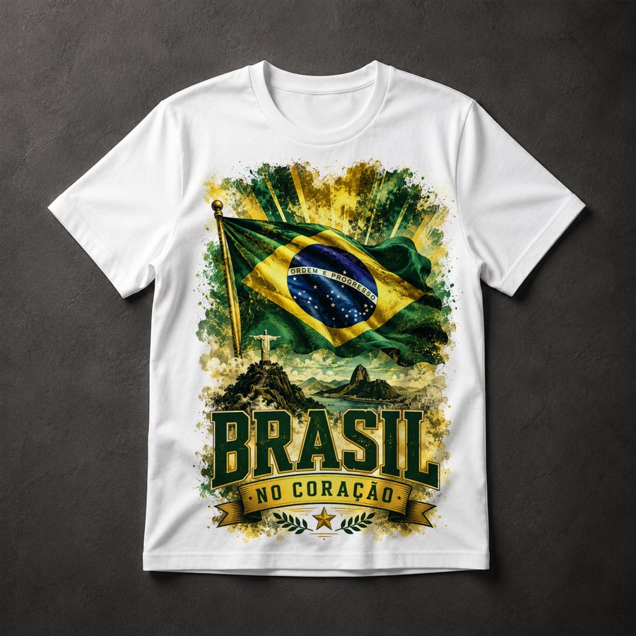 Camiseta Brasil No Coração