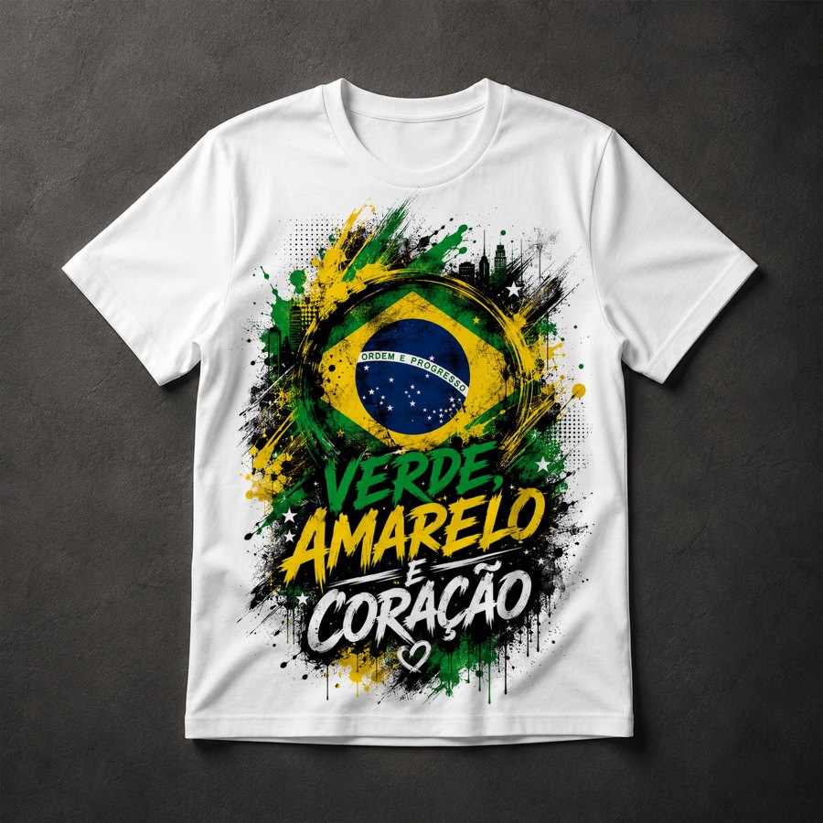 Camiseta Brasil Verde Amarelo