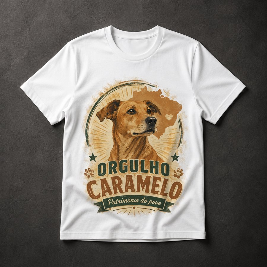 Camiseta Cachorro Caramelo