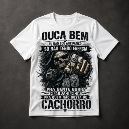 Camiseta cachorro caveira