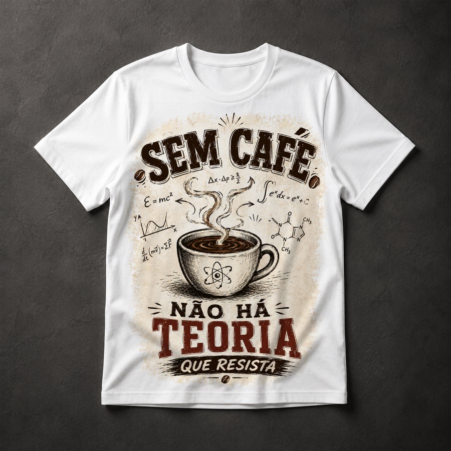 Camiseta Café e Ciência