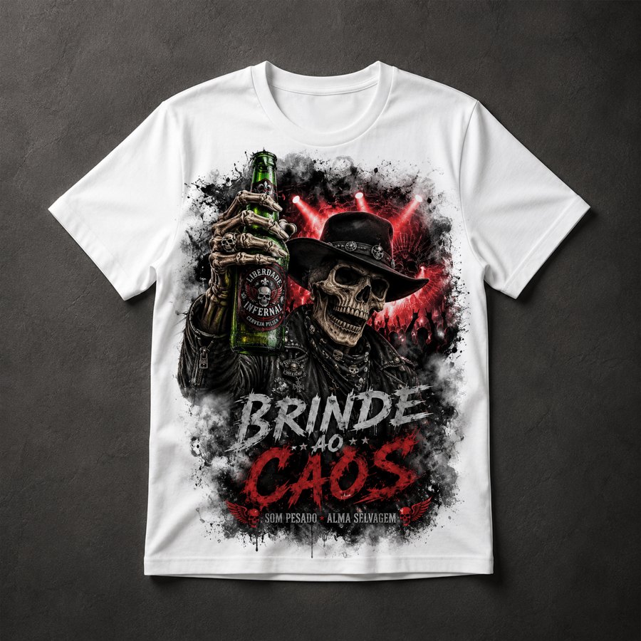 Camiseta Caveira Rock