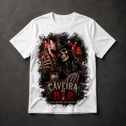 Camiseta Caveira Rock Bar