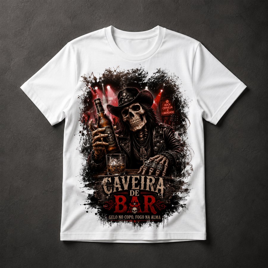 Camiseta Caveira Rock Bar