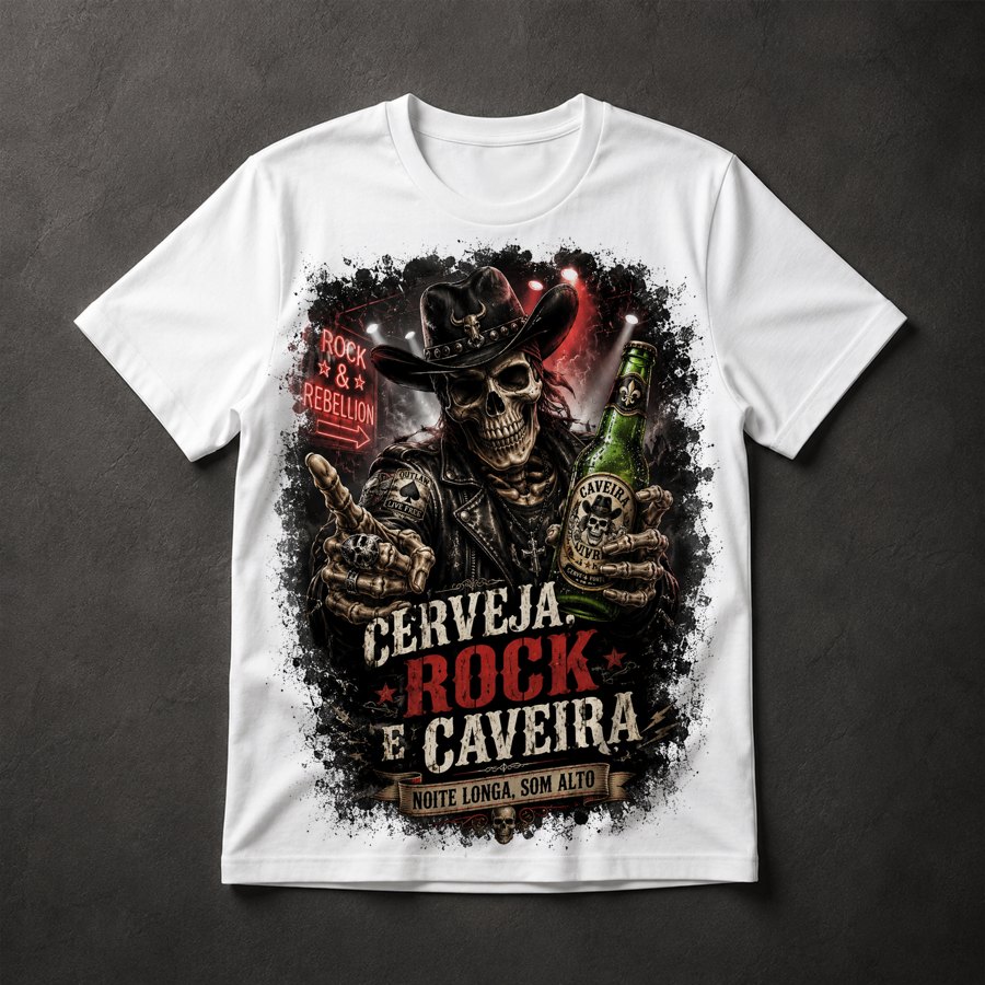 Camiseta Rock Caveira