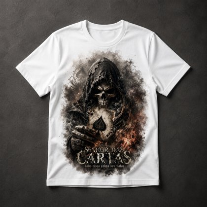 Camiseta Caveira Cartas