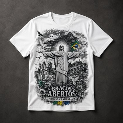 Camiseta Fé Religiosa Brasil