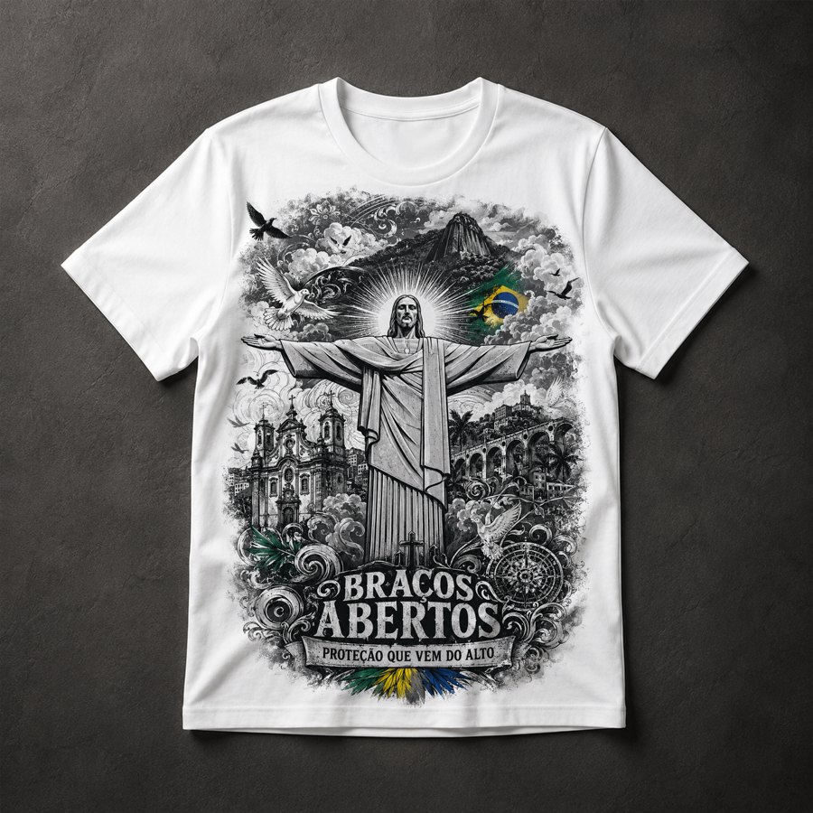 Camiseta Fé Religiosa Brasil