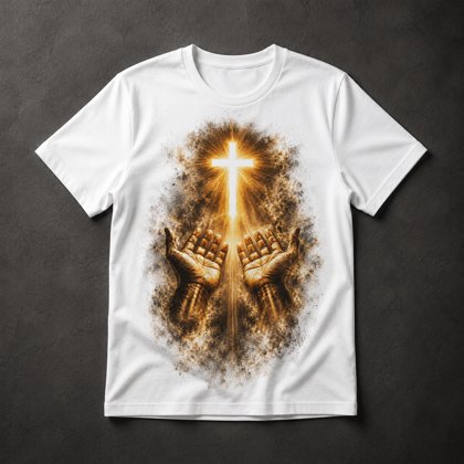 Camiseta Cruz Sagrada Mãos