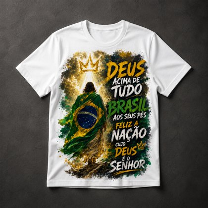 Camiseta Deus e Brasil