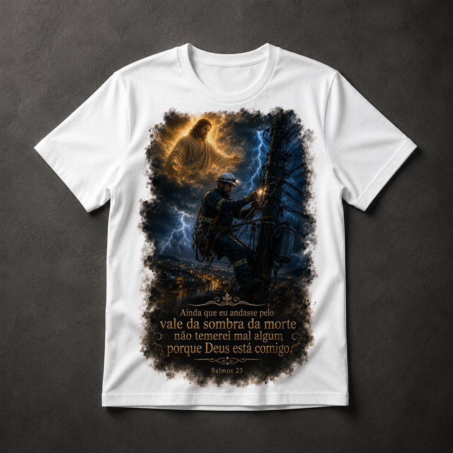 Camiseta Eletricista com Deus