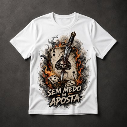 Camiseta Espada e Cartas de Poker