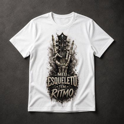 Camiseta Esqueleto Rock