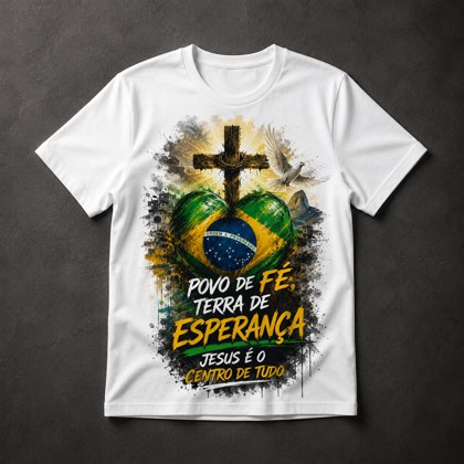 Camiseta Fé Cristã Brasil