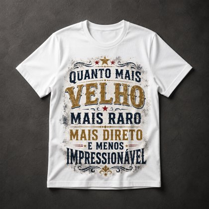 Camiseta Frase Envelhecimento