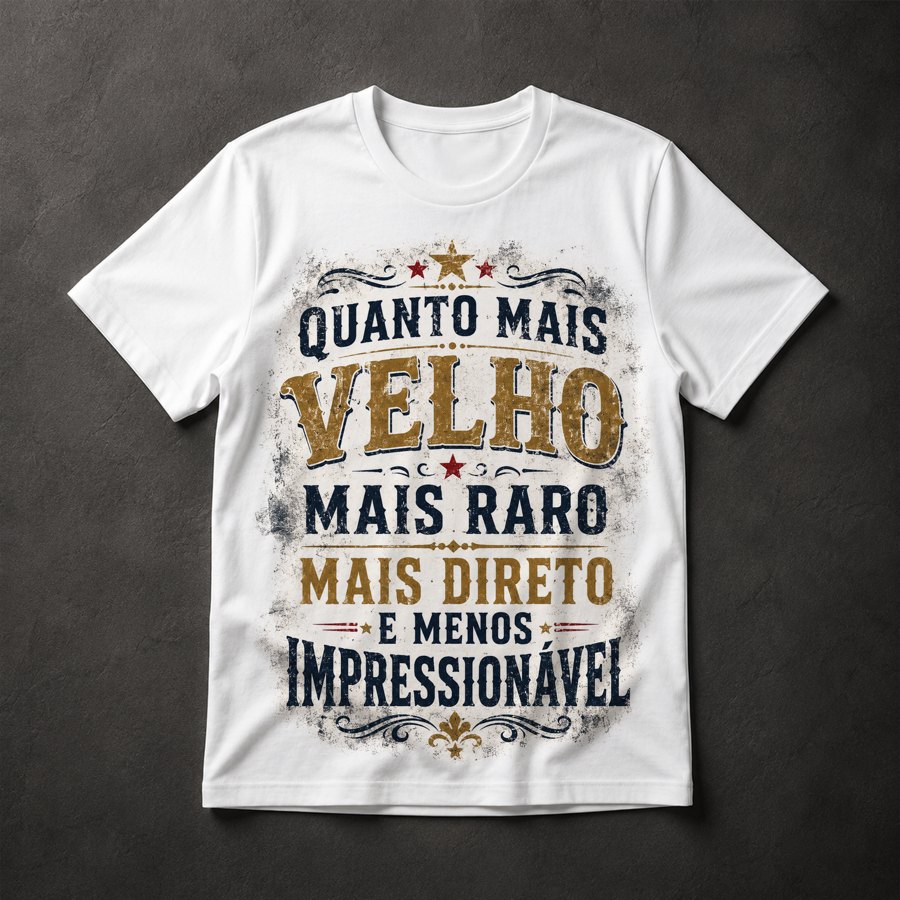 Camiseta Frase Envelhecimento