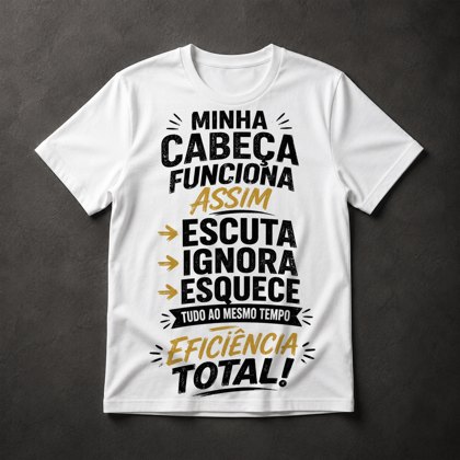 Camiseta Frase Humorística Cabeça
