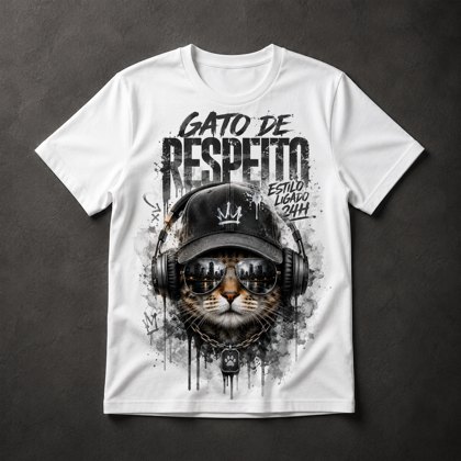 Camiseta Gato Estiloso