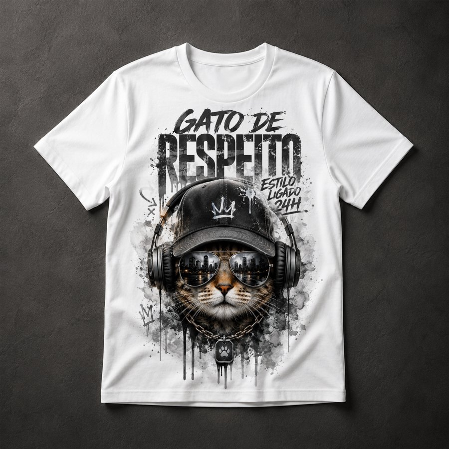 Camiseta Gato Estiloso