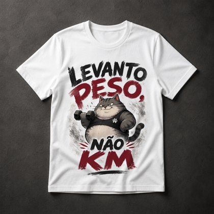 Camiseta Gato Fitness Motivacional