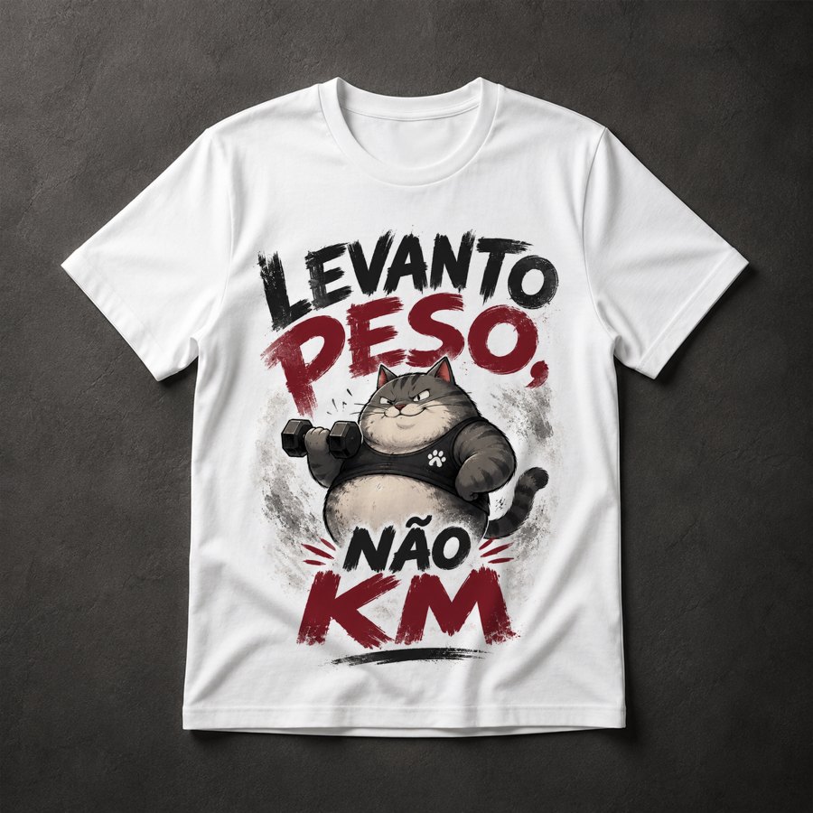 Camiseta Gato Fitness Motivacional