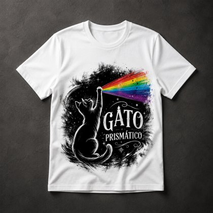 Camiseta Gato Prismático