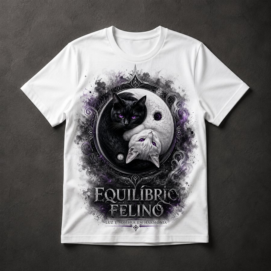 Camiseta Gatos Yin Yang