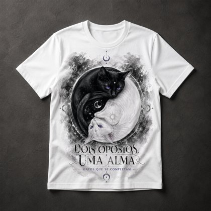 Camiseta Gatos Yin Yang