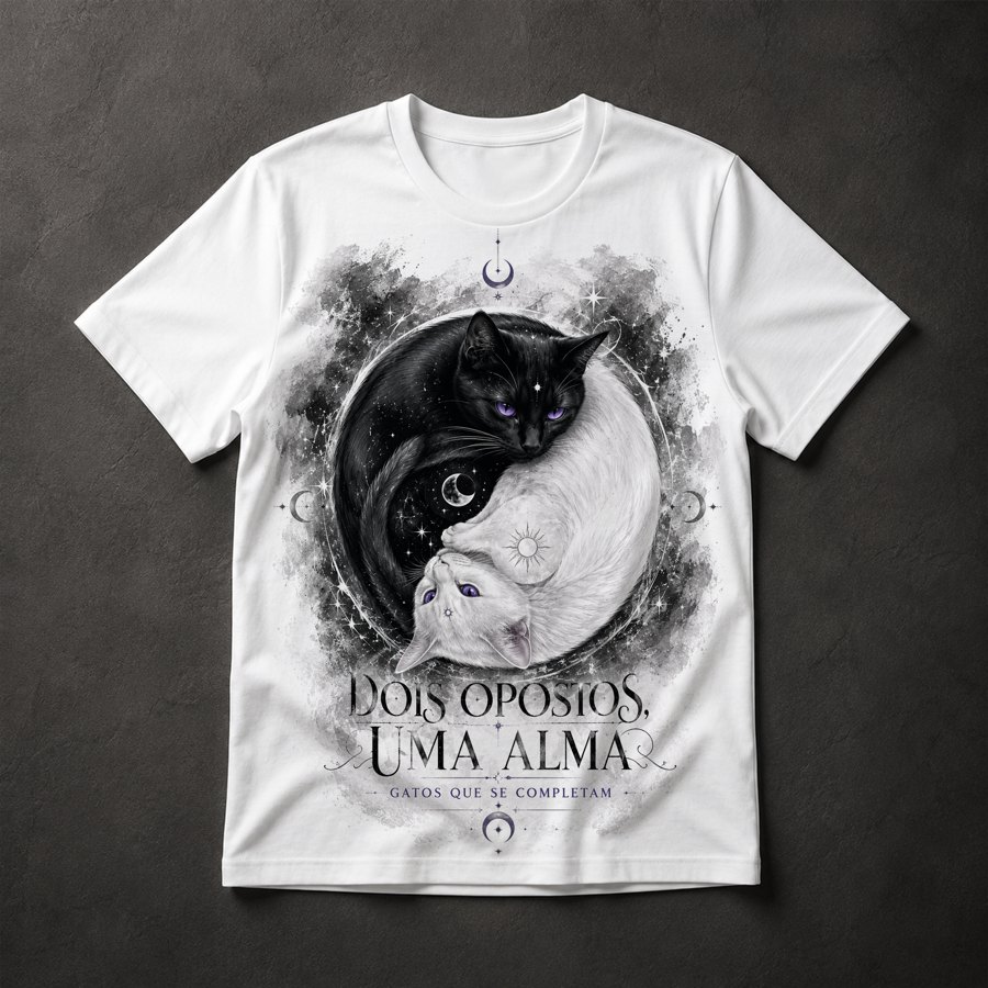 Camiseta Gatos Yin Yang