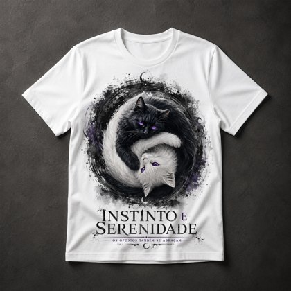 Camiseta Gatos Yin Yang