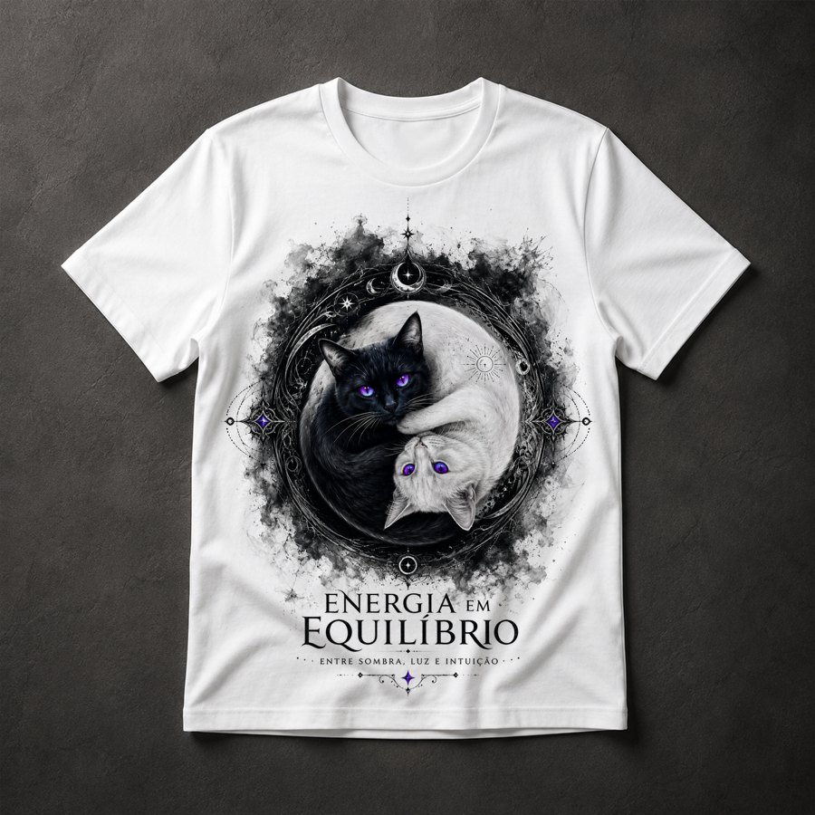 Camiseta Gatos Yin Yang