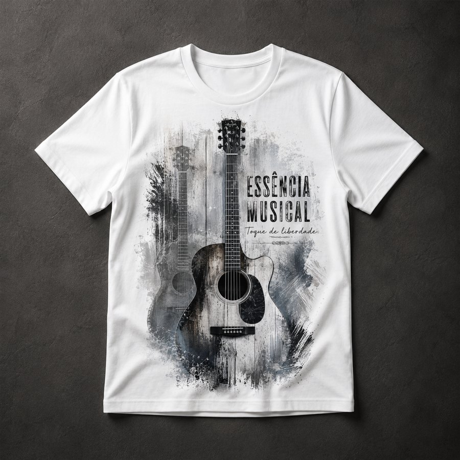 Camiseta música violão