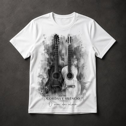 Camiseta música violão