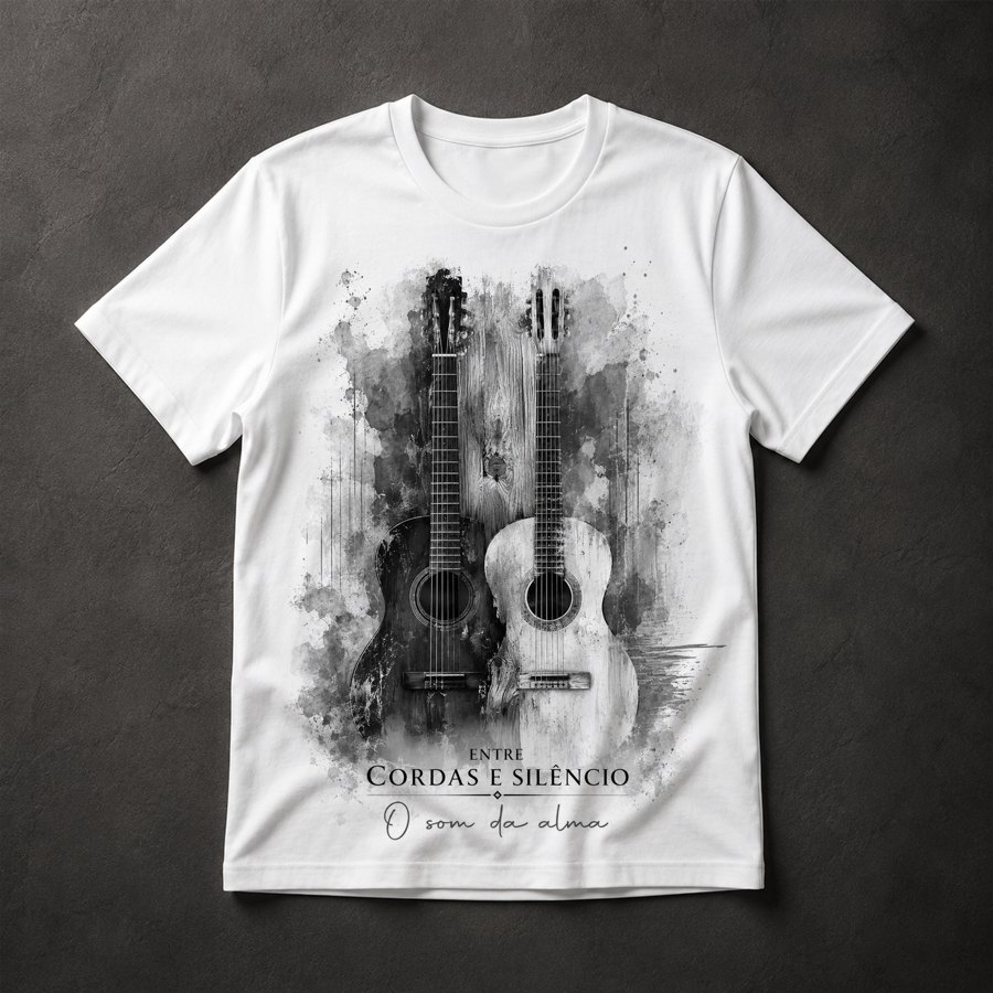 Camiseta música violão