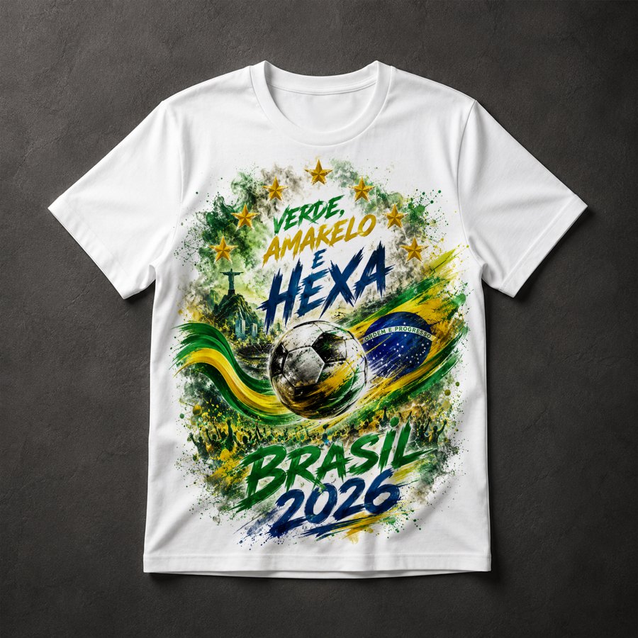 Camiseta Futebol Brasil Hexa