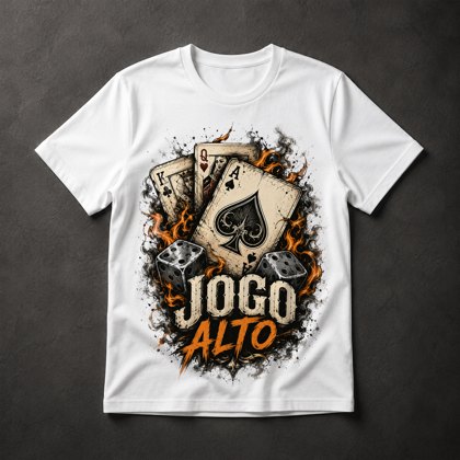 Camiseta Jogo Alto Cartas e Dados